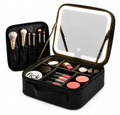 Organizador de Maquillaje con Espejo LED Recargable | Estuche de Viaje Premium